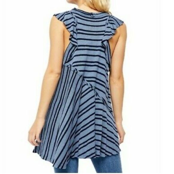 NWT Free People Between The Lines Tunic Dress in Blue Strips - Picture 6 of 6